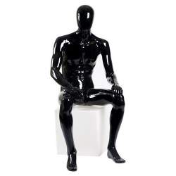 Манекен мужской, сидячий Glance 10, черный глянец