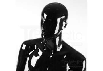 Манекен мужской, чёрный глянцевый, с лицом 1880мм. B105SB(B)