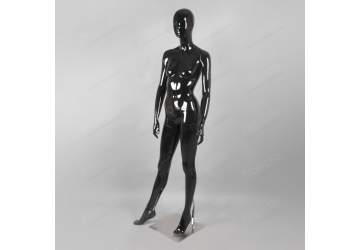 Манекен женский, чёрный глянцевый, с лицом 1830мм. 4A65(B)