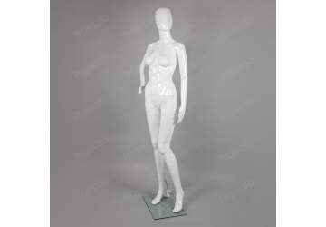 Манекен женский, белый глянцевый, безликий 1750мм. FA1W