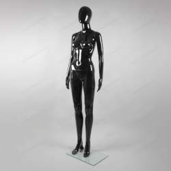 Манекен женский, чёрный глянцевый, безликий 1750мм. FA10B
