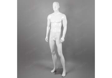 Манекен мужской, белый глянцевый, с лицом 1890мм. B16C(W)
