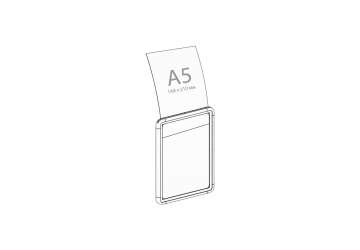 Пластиковая рамка для информации и рекламы формата А5 Серая PR03А5