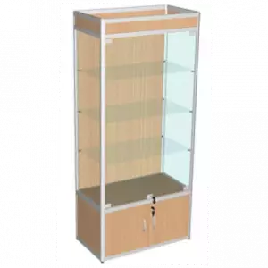 Витрина из алюминиевого профиля с подиумом задняя стенка ДСП ВА-531-Д