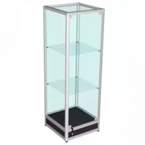 Витрина из алюминиевого профиля с подиумом задняя стенка стекло ВА-300