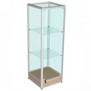 Витрина из алюминиевого профиля с подиумом задняя стенка стекло ВА-300