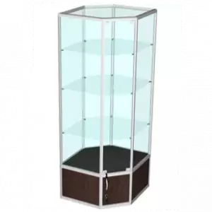 Витрина из алюминиевого профиля с подиумом угловая для - ВА-350,351 (ВА-353)