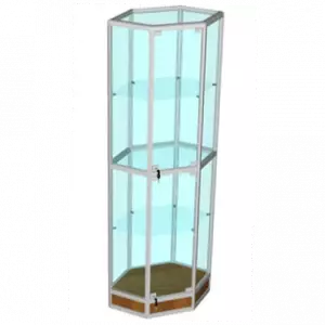 Витрина из алюминиевого профиля с подиумом угловая для - ВА-640,641 (ВА-643)