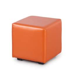 Пуфик квадратный из экокожи ПФ1 Оранжевый
