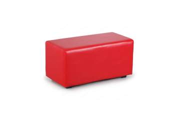 Банкетка-пуфик двухместная, прямоугольной формы ПФ2 Красный