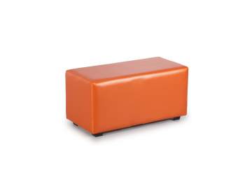 Банкетка-пуфик двухместная, прямоугольной формы ПФ2 Оранжевый