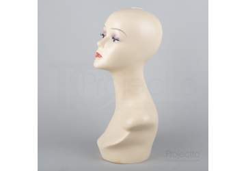 Голова женская с макияжем, для париков, шапок и шарфов FL01