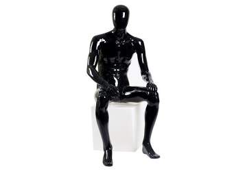 Манекен мужской, сидячий Glance 10, черный глянец