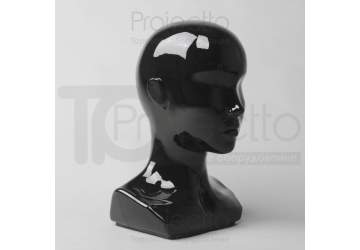 Манекен голова женская для шапок SH122 Черный