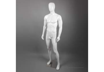 Манекен мужской, белый глянцевый, безликий 1890мм. B16C/1(W)