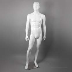 Манекен мужской, белый глянцевый, с лицом 1880мм. B105SB(W)