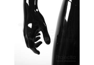 Манекен мужской, чёрный глянцевый, с лицом 1880мм. B105SB(B)