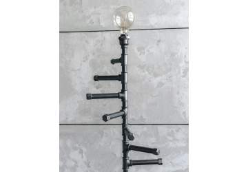 Вешалка для одежды спиралевидная с ретро лампой, в стиле Лофт