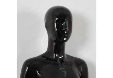Манекен женский, чёрный глянцевый, с лицом 1830мм. 4A64(B)