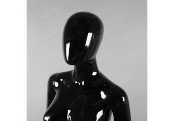 Манекен женский, чёрный глянцевый, безликий 1750мм. FA10B