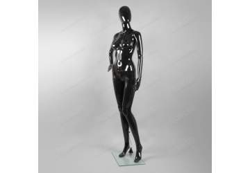 Манекен женский, чёрный глянцевый, безликий 1750мм. FA1B