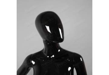 Манекен женский, чёрный глянцевый, безликий 1750мм. FA1B