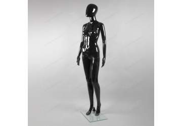 Манекен женский, чёрный глянцевый, безликий 1750мм. FA7B