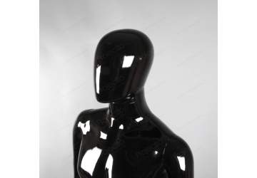 Манекен мужской, чёрный глянцевый, безликий 1850мм. MA4B