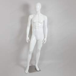 Манекен мужской, белый глянцевый, безликий 1880мм. B105SB/1(W)