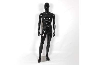 Манекен мужской, чёрный глянцевый, безликий 1880мм. B105SB/1(B)
