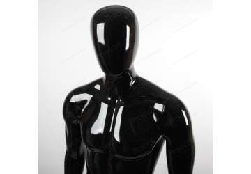 Манекен мужской, чёрный глянцевый, безликий 1890мм. B16C/1(B)