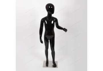 Манекен детский, чёрный глянцевый, безликий 128см. 120A(B)