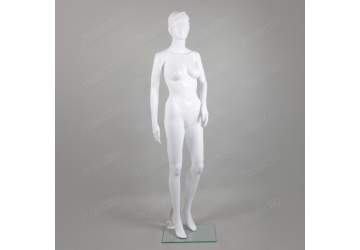 Манекен женский, белый, с имитацией волос, безликий 1750мм. XSL14(W)