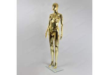 Манекен женский, золотой глянец, безликий 1750мм. FE10G