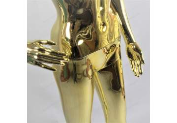 Манекен женский, золотой глянец, безликий 1750мм. FE11G