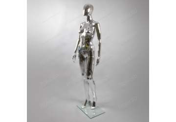 Манекен женский, хромированный глянец, безликий 1750мм. FE7S
