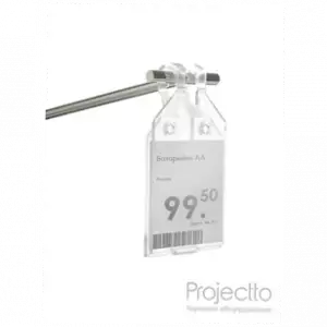 Ценникодержатель для крючка откидной 37х28 мм, PP-TAG-SLIM37/00/28