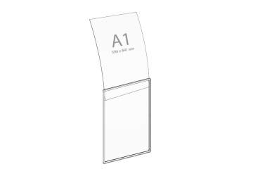 Пластиковая рамка для информации и рекламы формата А1 Белая PR01A1