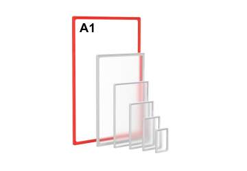 Пластиковая рамка для информации и рекламы формата А1 Красная PR06A1