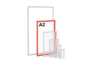 Пластиковая рамка для информации и рекламы формата А2 Красная PR06А2
