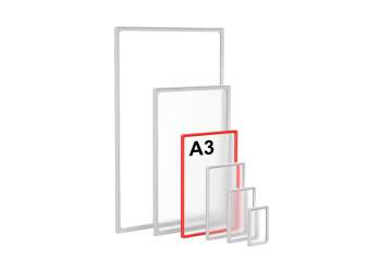 Пластиковая рамка для информации и рекламы формата А3 Серая PR03А3