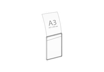 Пластиковая рамка для информации и рекламы формата А3 Серая PR03А3
