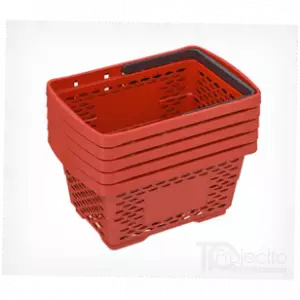Корзина пластиковая с 1 пластиковой ручкой (красный)
