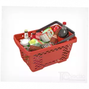 Корзина пластиковая с 1 пластиковой ручкой (красный)