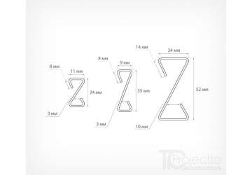 Крючок металлический Z-образный 24мм