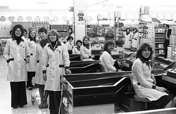  Кассовая зона в Presto-супермаркете в 1978 году